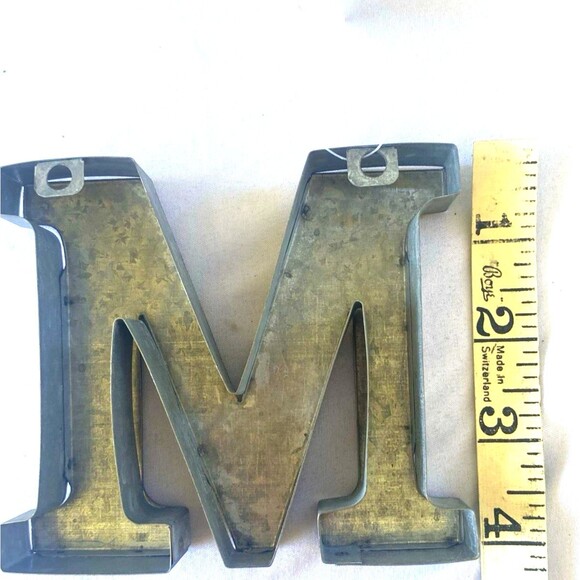 Galvanized Metal Letter M 4" Rustic Country Industrial Farmhouse 3D - NEW - Picture 2 of 3